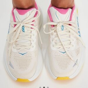 Hoka White and Yellow Athletic Shoes